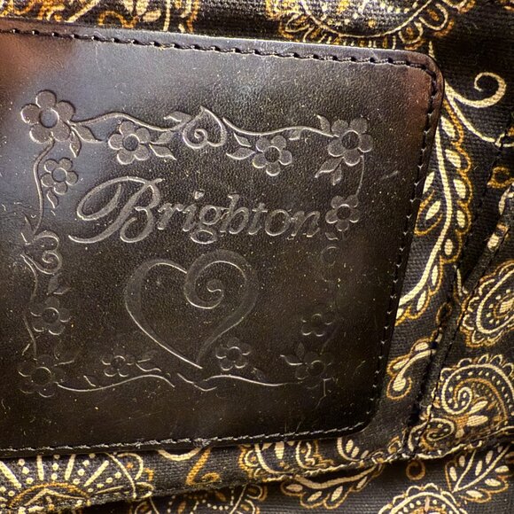 Brighton natural woven bag with black leather twisted handles. - Picture 5 of 15